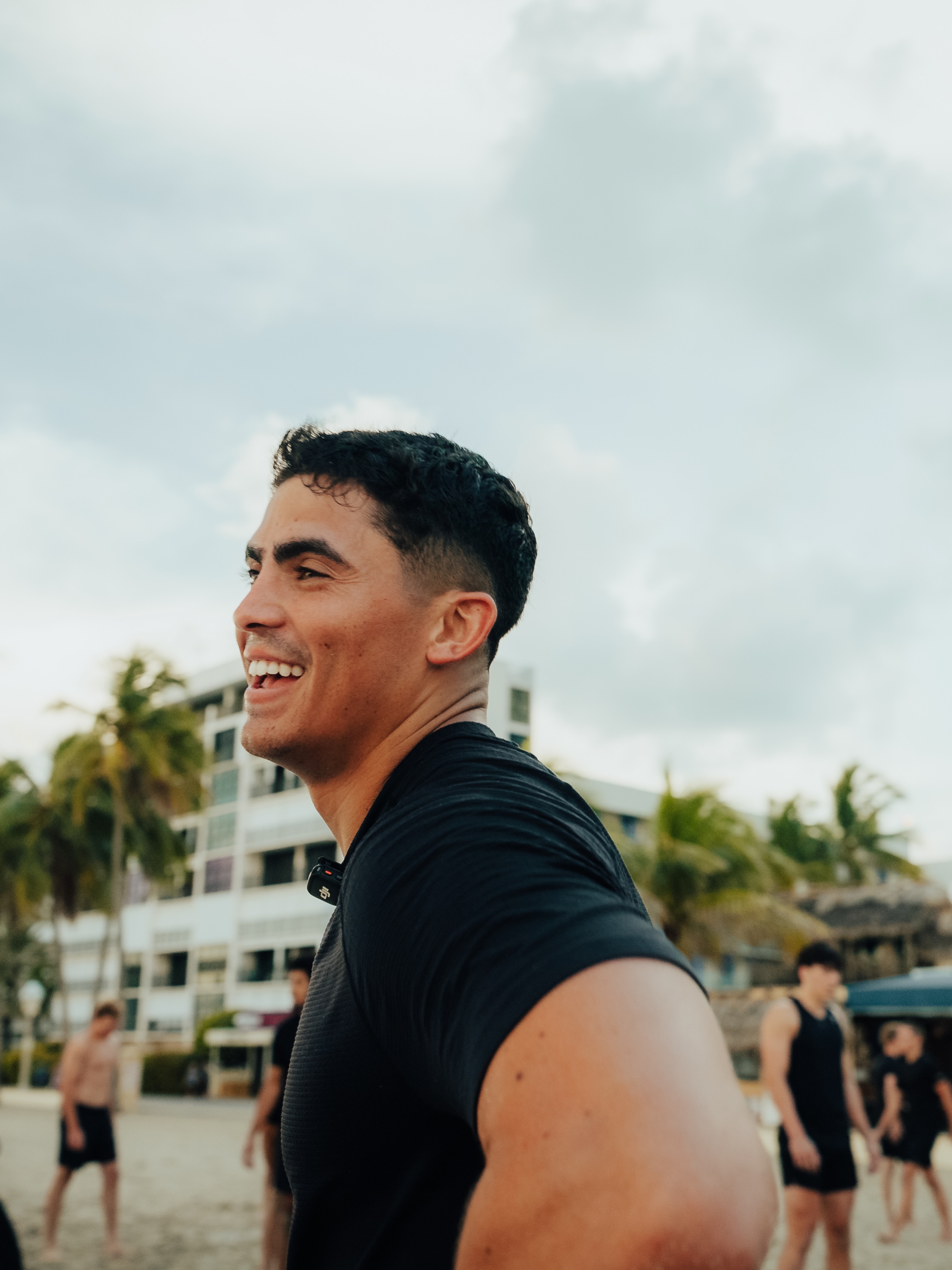 Jovany Ruiz, smiling on the beach